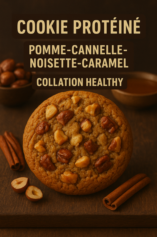 Cookie Protéiné pomme- cannelle- noisette-caramel-Collation Healthy